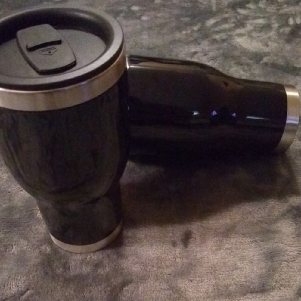 Black Stainless Steel Travel Mugs